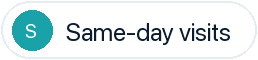 Same-day appointments footer badge